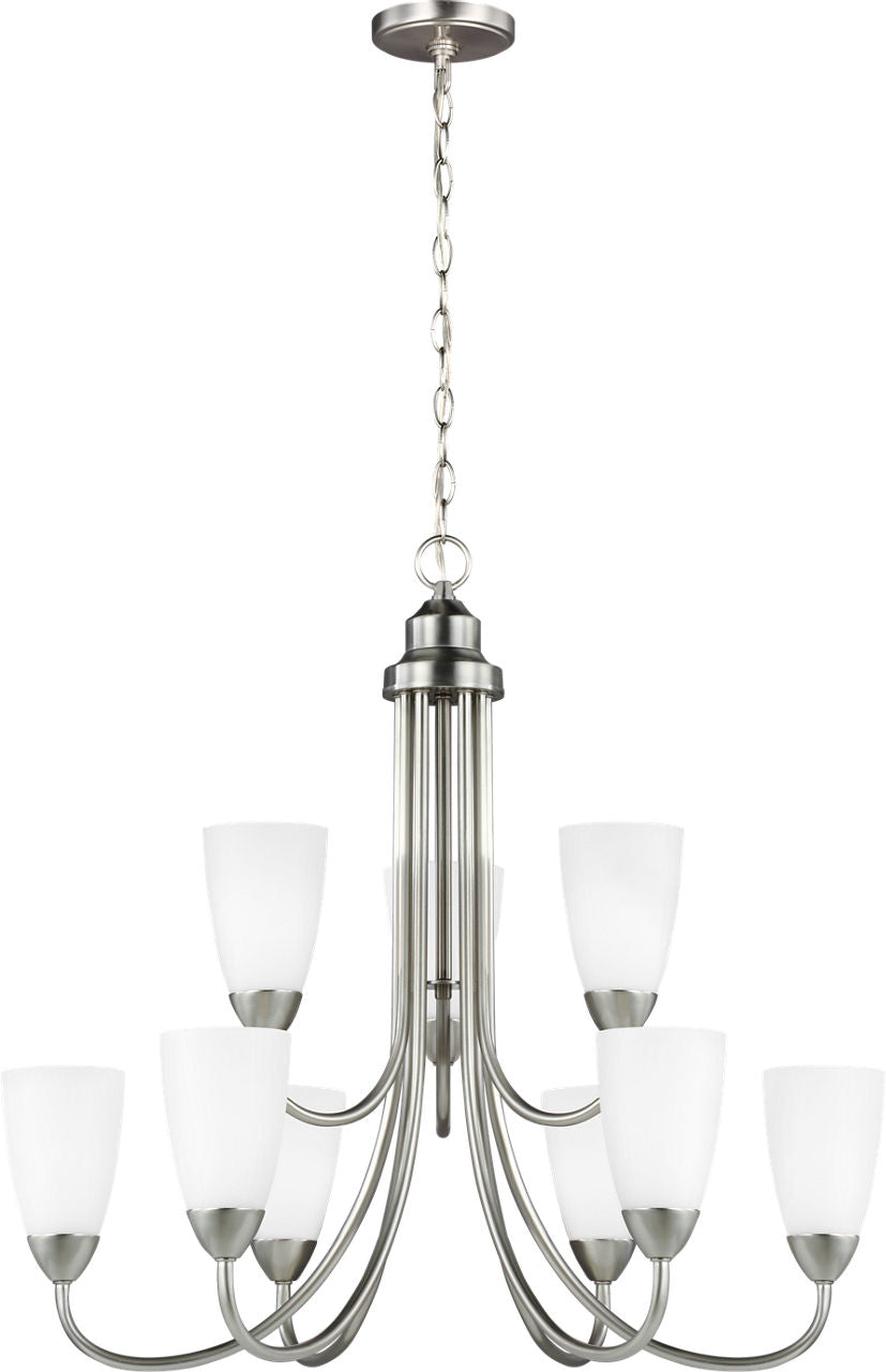Generation Lighting Seville 9 light brushed nickel chandelier ceiling light