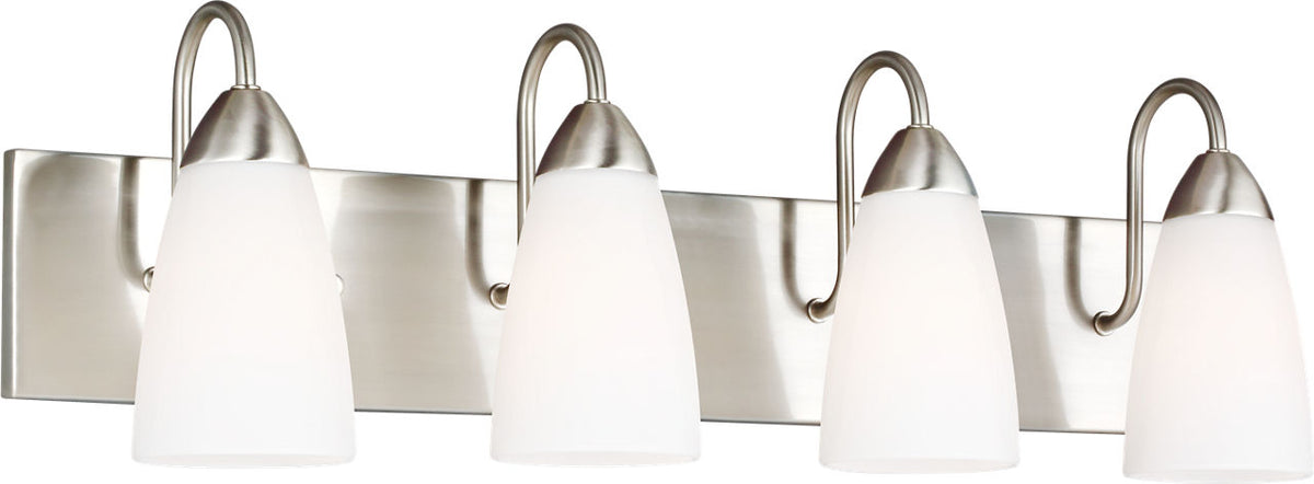 Generation Lighting Seville 4 light brushed nickel bath vanity wall light