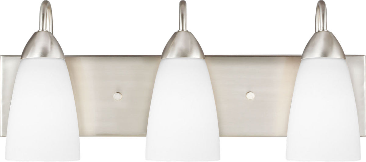Generation Lighting Seville 3 light brushed nickel bath vanity wall light