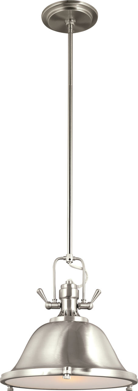 Generation Lighting 6514401-962 Stone Street 1 Light 13.25 inch Brushed Nickel Pendant Ceiling Light
