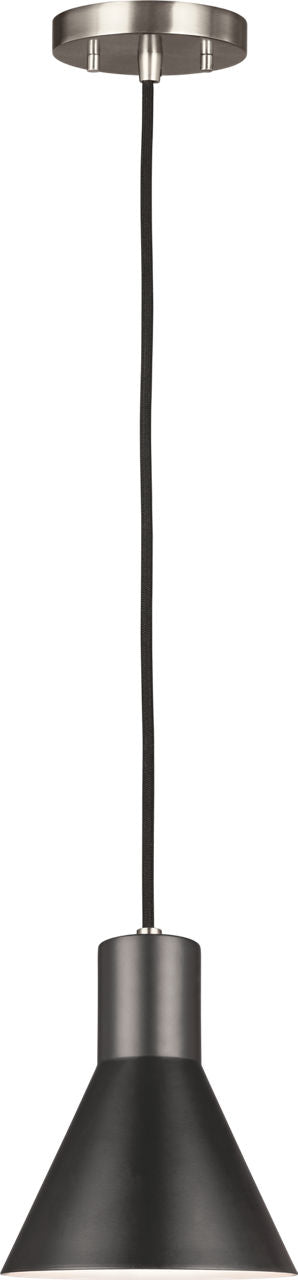 Generation Lighting Towner 1 light brushed nickel mini pendant