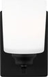 Generation Lighting Vinton 1 light midnight black wall bath sconce