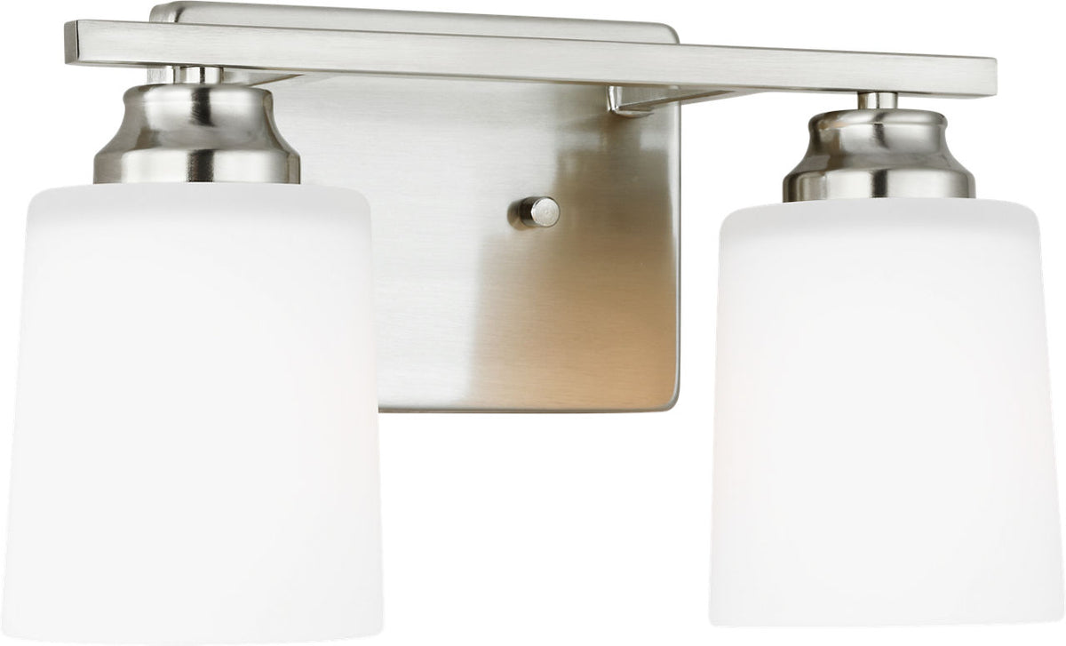 Generation Lighting 4420902-962 Vinton 2 Light Brushed Nickel Bath Vanity Wall Light