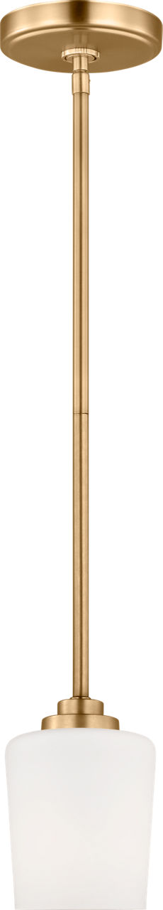 Generation Lighting Windom 1 light satin brass pendant ceiling light