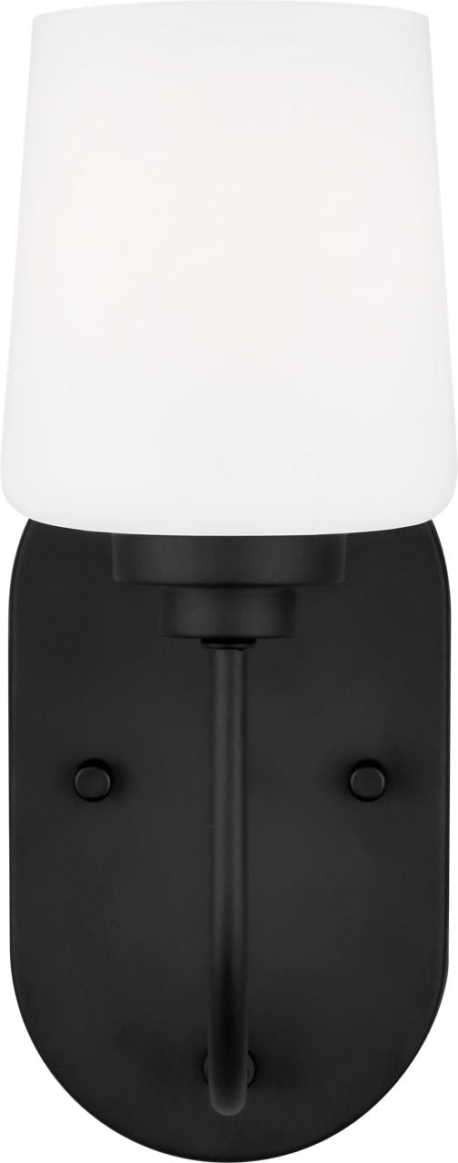 Generation Lighting Windom 1 light bath vanity wall light in midnight black