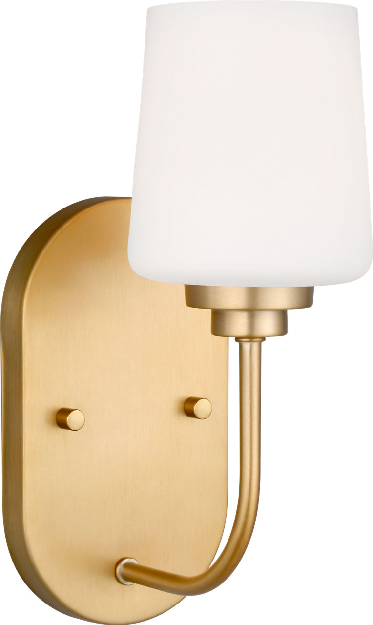 Generation Lighting Windom 1 light satin brass bath wall light