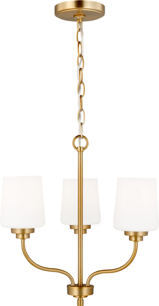 Generation Lighting Windom 3 light satin brass chandelier