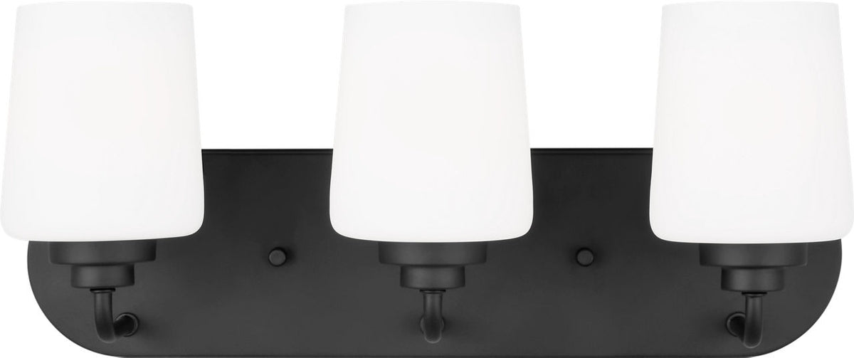 Generation Lighting Windom 3 light bath vanity wall light in midnight black