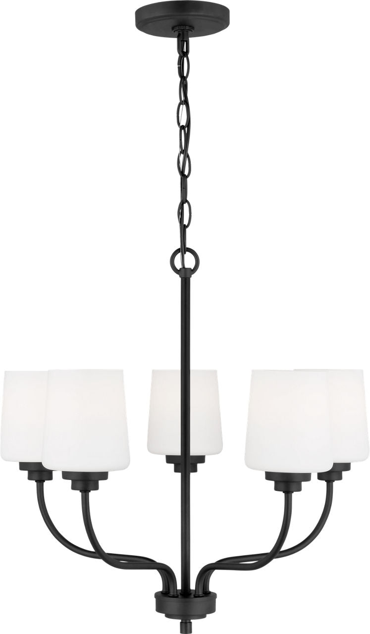 Generation Lighting Windom 5 light chandelier in midnight black