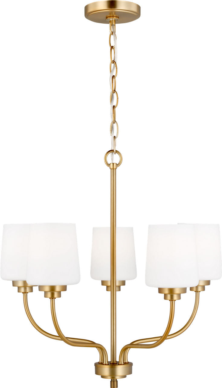 Generation Lighting Windom 5 light satin brass chandelier ceiling light
