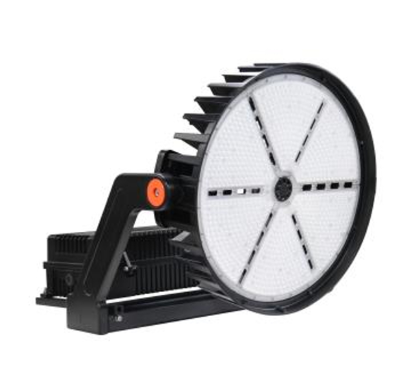 MaxLite SHF620U-50MNLYRPC Sports/high Output Flood Light - 620W, 120-277V, 10K Surge Protector, Medium Narrow (30 Degrees), 5000K, Black, Yoke, Nema 3-Pin Photocell Receptacle