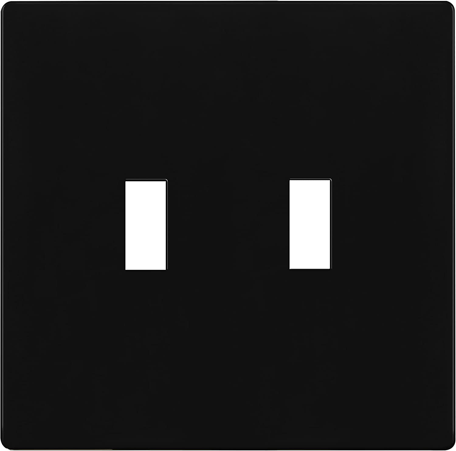 Enerlites SI8812-BK 2-Gang Double Toggle Wall Plate Child Safe Switch Cover, Black Finish