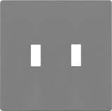 Enerlites SI8812-GY 2-Gang Double Toggle Wall Plate Child Safe Switch Cover, Gray Finish