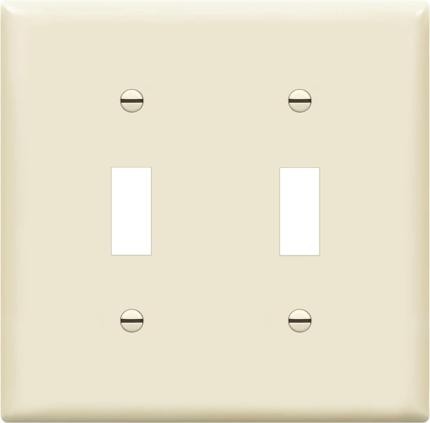 Enerlites SI8812-LA 2-Gang Double Toggle Wall Plate Child Safe Switch Cover, Light Almond Finish