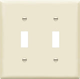 Enerlites SI8812-LA 2-Gang Double Toggle Wall Plate Child Safe Switch Cover, Light Almond Finish