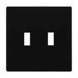 Enerlites SI8812A-BK 2-Gang Standard Antimicrobial Wall Plate, Toggle, Screwless, Black