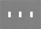 Enerlites SI8813-GY 3-Gang Screwless Triple Toggle Switch Wall Plate Child Safe Light Switch Cover, Gray Finish