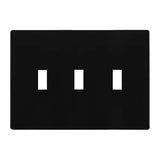 Enerlites SI8813A-BK 3-Gang Standard Antimicrobial Wall Plate, Toggle, Screwless, Black