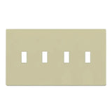 Enerlites SI8814-I Screwless Quadruple Toggle Switch Plate W/ 4-Gang, Ivory