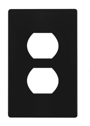 Enerlites SI8821-BK Duplex Receptacle Cover, One-gang Screwless Wall Plate, Black