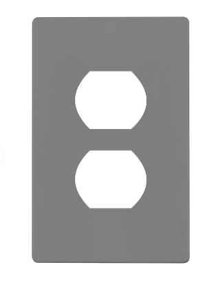 Enerlites SI8821-GY Duplex Receptacle Cover, One-gang Screwless Wall Plate, Gray