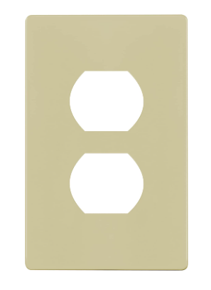 Enerlites SI8821-I Duplex Receptacle Cover, One-gang Screwless Wall Plate, Ivory