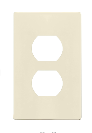 Enerlites SI8821-LA Duplex Receptacle Cover, One-gang Screwless Wall Plate, Light Almond