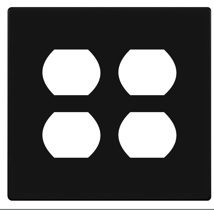 Enerlites SI8822-BK Screwless Duplex Wall Plate, Child Safe Double Receptacle Outlet Cover, Black