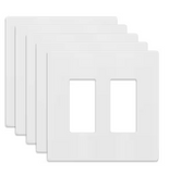 Enerlites SI8832M-W 2-Gang Midsize, White Decorator/Rocker, Plastic Polycarbonate, Screwless Wall Plate