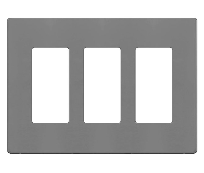 Enerlites SI8833-GY Elite Series Screwless Decorator Wall Plate Child Safe Outlet Cover, Gloss Finish, Size 3-Gang 4.68" H x 6.53" L, Unbreakable Polycarbonate Thermoplastic, Grey
