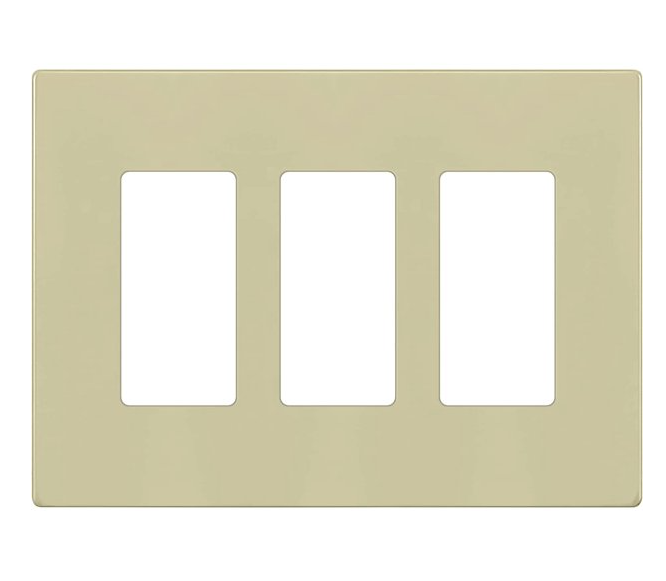 Enerlites SI8833M-I Screwless Decorator Wall Plates Child Safe Outlet Covers, Gloss Finish, Medium Size 3-Gang 4.88" H x 6.77" L, Unbreakable Polycarbonate Thermoplastic, Ivory