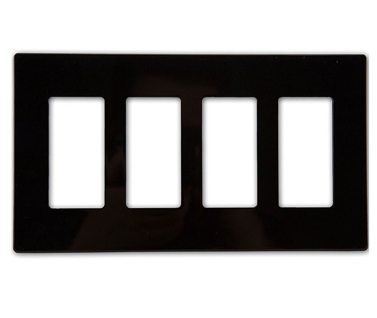 Enerlites SI8834-BK BLACK 4 GANG DECORATOR WALL PLATE