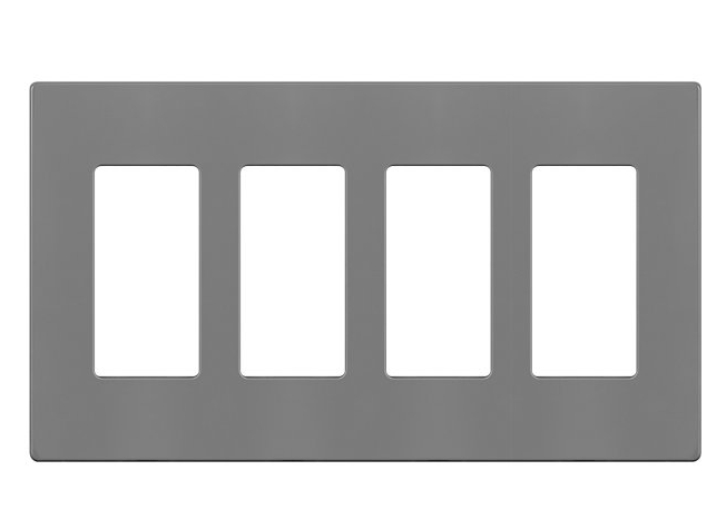 Enerlites SI8834-GY Screwless Decorator Wall Plate Child Safe Outlet Cover, Gloss Finish, Size 4-Gang, Unbreakable Polycarbonate Thermoplastic, Gray