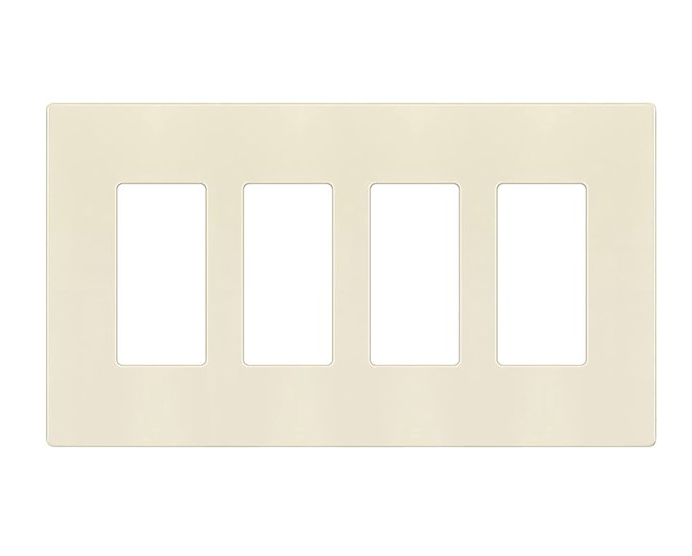 Enerlites SI8834M-LA Screwless Decorator Wall Plates Child Safe Outlet Covers, Gloss Finish, Medium Size 4-Gang 4.88" H x 8.58” L, Unbreakable Polycarbonate Thermoplastic, Light