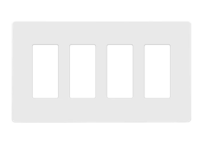 Enerlites SI8834M-W Screwless Decorator Wall Plates Child Safe Outlet Covers, Gloss Finish, Medium Size 4-Gang, Unbreakable Polycarbonate Thermoplastic, White