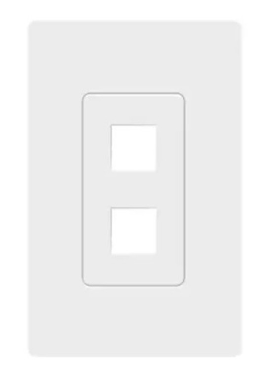 Enerlites SI8872-W 1-GANG SCREWLESS DECORATOR 2-PORT KEYSTONE JACK WALL PLATE
