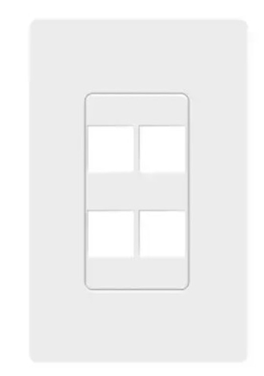 Enerlites SI8874-W 1-GANG SCREWLESS DECORATOR 4-PORT KEYSTONE JACK WALL PLATE
