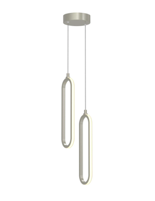 AFX Lighting SIEP12LAJD1NPRND2 Sienna 12" Led 2-Light Pendant Light - 27k / 3k / 35k / 4k / 5k - 120v - Painted Nickel Finish