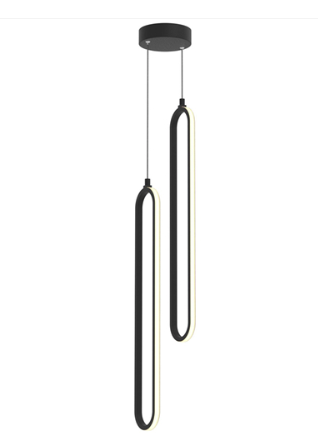 AFX Lighting SIEP24LAJD1BKRND2 Sienna 24" Led 2-Light Pendant Light - 27k / 3k / 35k / 4k / 5k - 120v - Black Finish