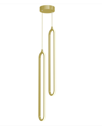 AFX Lighting SIEP24LAJD1GDRND2 Sienna 24" Led 2-Light Pendant Light - 27k / 3k / 35k / 4k / 5k - 120v - Gold Finish