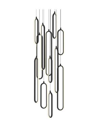 AFX Lighting SIEP99LAJD1BKRND12 Sienna 18 Inch LED Round Pendant Light, Watt 174W, Selectable 5CCT, Black Finish