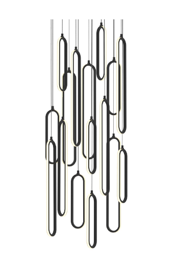 AFX Lighting SIEP99LAJD1BKRND16 Sienna 24 Inch LED Round Pendant Light, Watt 232W, Selectable 5CCT, Black Finish