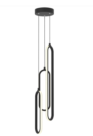 AFX Lighting SIEP99LAJD1BKRND3 Sienna 3-Light Led Pendant Light - 27k / 3k / 35k / 4k / 5k - 120v - Black Finish