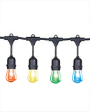 Cyber Tech Lighting SL48-15RGB 48ft LED Color Changing String Light with 15 RGB Adjustable Bulbs, Weatherproof, Remote Included