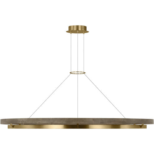 Visual Comfort Architectural SLCH30030BW Sean Lavin Grace 1 Light 65 inch Matte Black/Weathered Oak Wood Chandelier Ceiling Light, 123.6W , 3000K