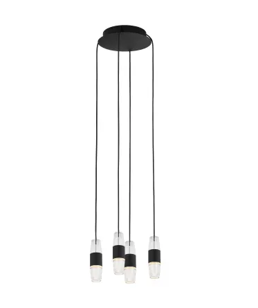 Visual Comfort Architectural SLCH38327B Sean Lavin Lassell 4 Light 10.3 inch Nightshade Black Chandelier Ceiling Light, 14.4W, 2700K