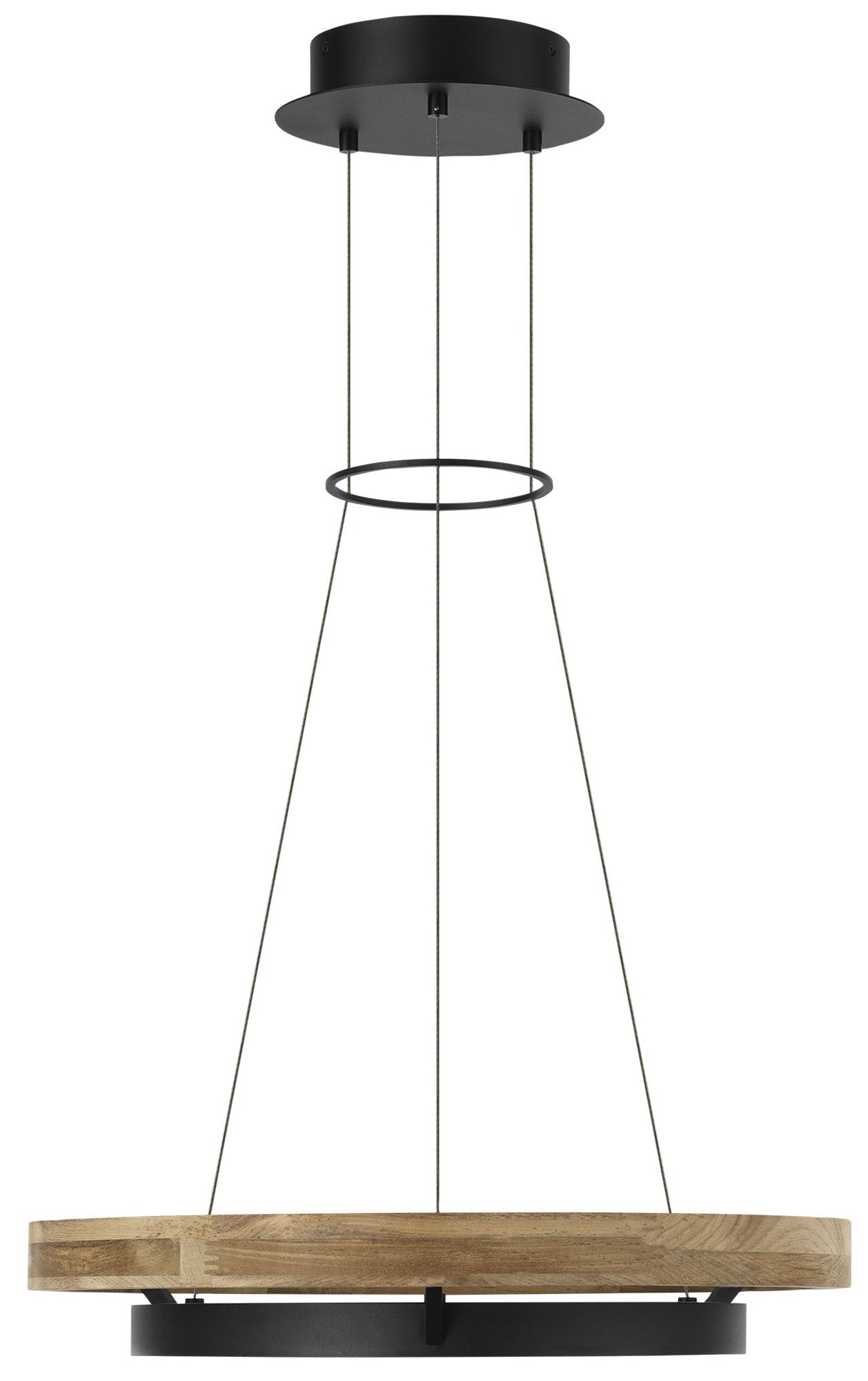 Visual Comfort Architectural SLOCH77630TXBTK Sean Lavin Grace LED 24 inch Textured Black and Teak Wood Outdoor Chandelier, 45W , 3000K