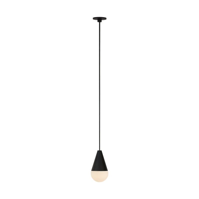 Visual Comfort Architectural SLPD51230B Modern Sean Lavin Cupola Alabaster 1-lt 3" LED Pendant Ceiling Light CCT 3000K - Voltage 120V - Finish Nightshade black