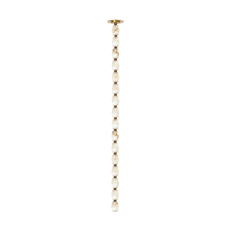 Visual Comfort Architectural SLPD55227ALBHABR Modern Sean Lavin Collier Alabaster 48 LED Pendant with Remote Mount Driver CCT 2700K - Voltage 120V - Finish Antique Brass