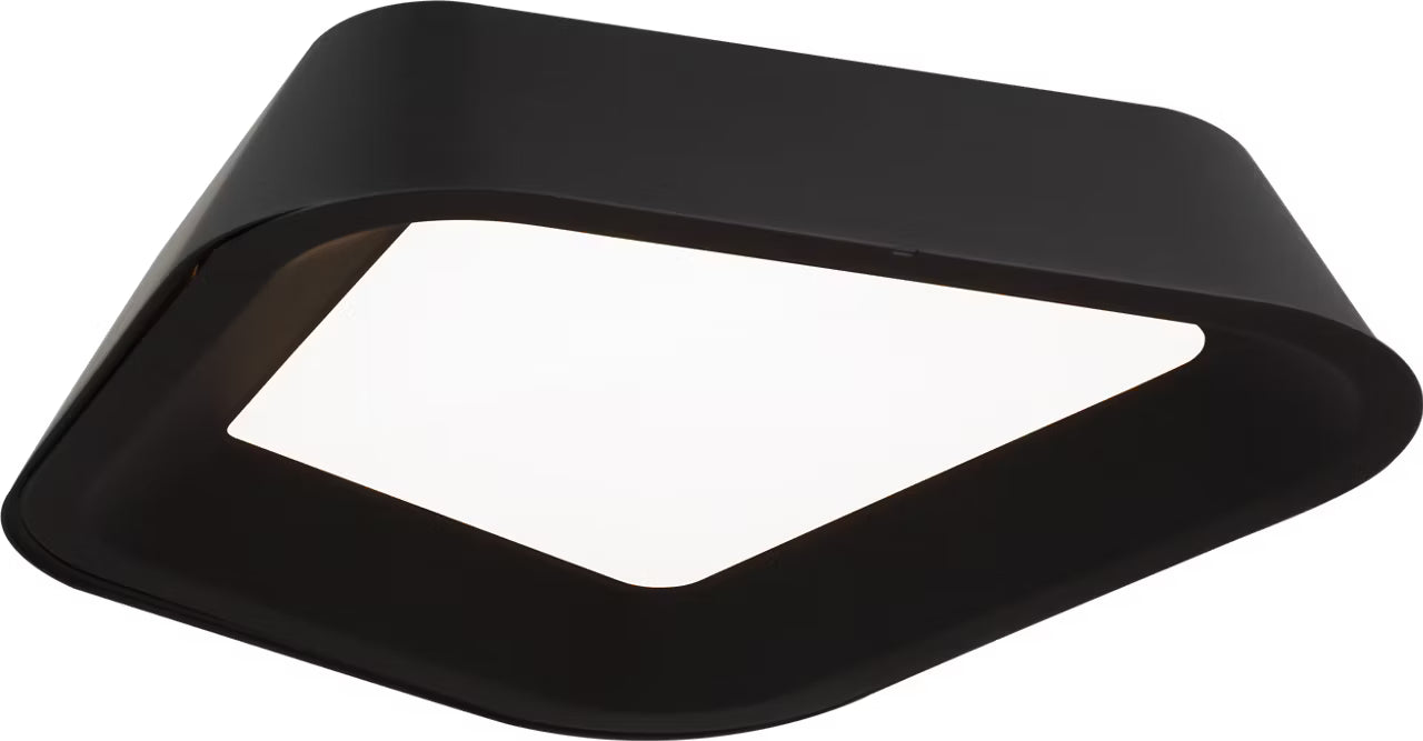 Visual Comfort Modern Collection 700FMRHNSB-LED930 Sean Lavin Rhonan 13.3" 34W 3000K LED Flush Mount Nightshade Black